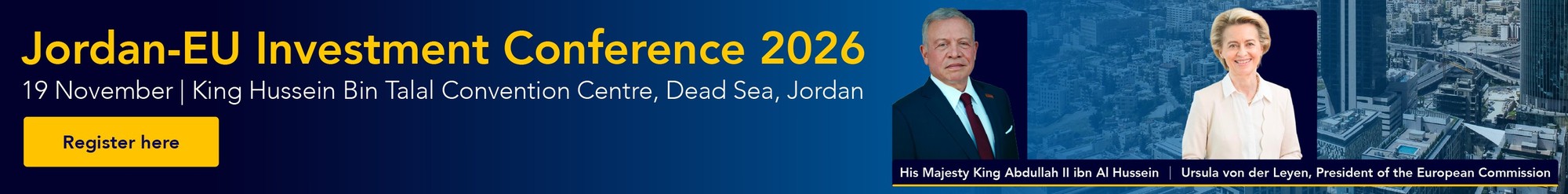 Jordan-EU Investment Conference – 19 November 2026, Dead Sea, Jordan